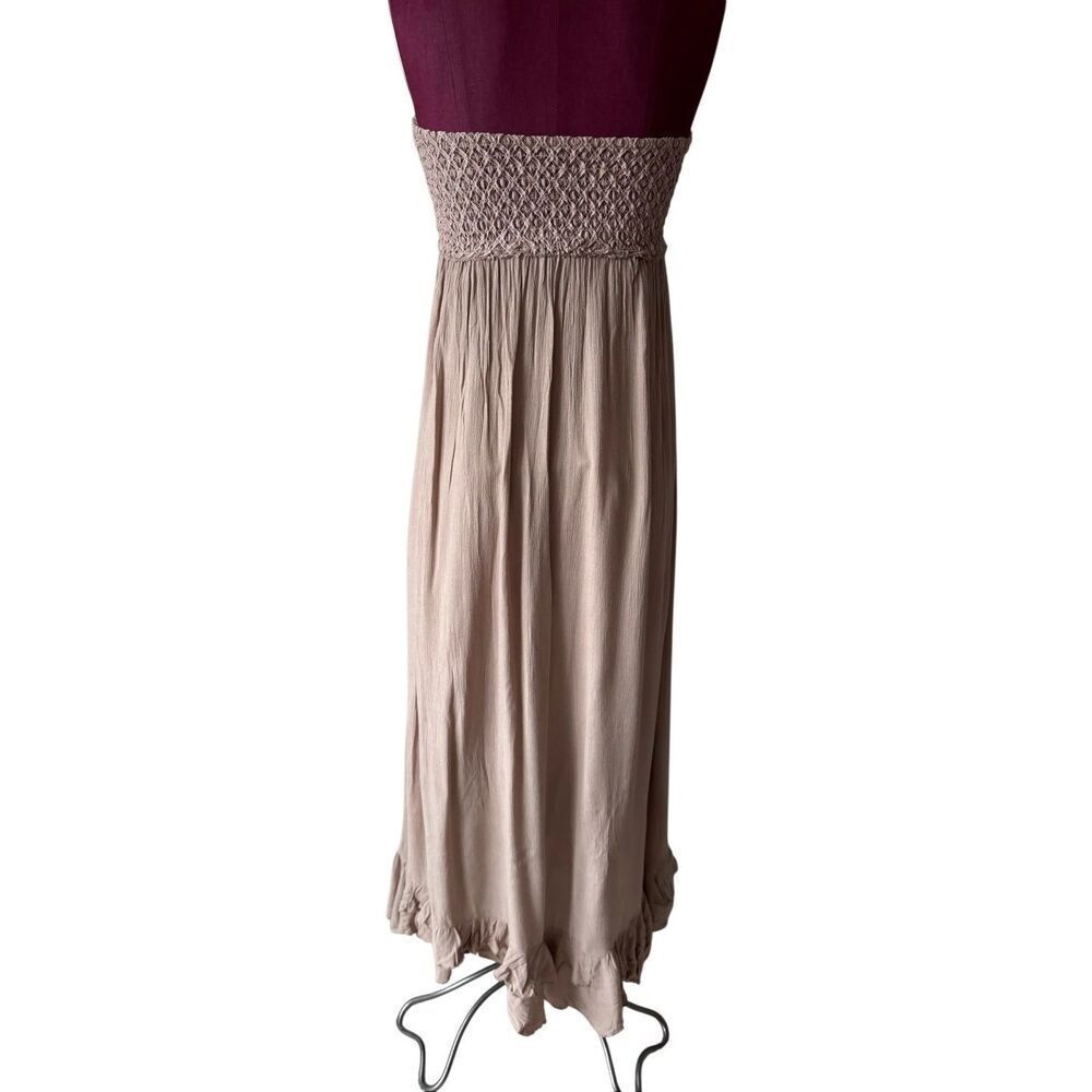 Free People Maxi Dress Adella Corset Strapless Tan Dusty Pink Small - Picture 3 of 10